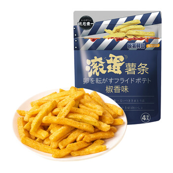 明月东一滚蛋薯条椒香味80g薯片居家办公室休闲零食小吃膨化小零食