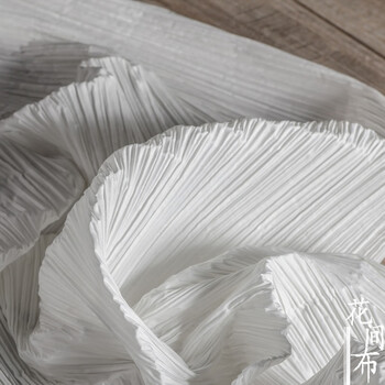 褶皱布料布牛油果绿褶皱肌理 立体压褶自制手工diy装饰设计师面料
