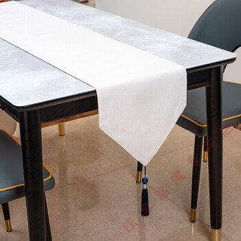 布电视柜鞋柜盖布长条布艺茶席布平织白色33210cm适用桌面14米17米