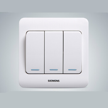 开关插座暗装家用面板86型远景系列雅白三开单控带荧光指示