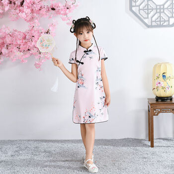 汉立儿童旗袍汉服女童夏季中国风唐装女孩子夏天中大童古装小学生复古