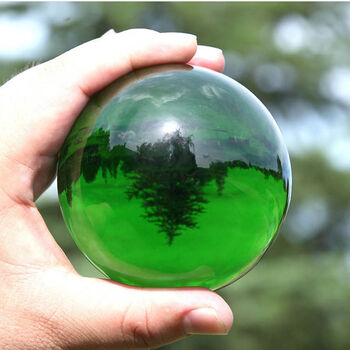 水晶球摆件旅行风水玻璃球工艺品创意家居摄影拍照光球道具绿色3cm
