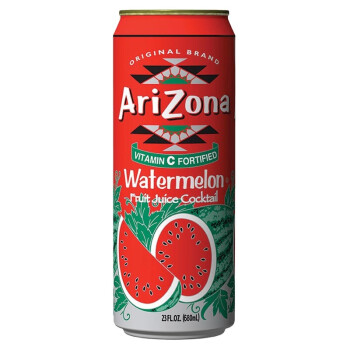 美國飲料 arizona亞利桑那冰茶飲料果味/蜂蜜綠茶680ml*6罐裝 西瓜味6