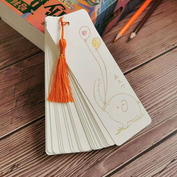 格英语单词卡手写自制diy拼音生字识字打孔硬卡纸 【空白书签卡】米白