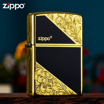 Zippo打火机美国原装煤油防风打火机填色立体雕刻唐草黑色唐草 图片价格品牌报价 京东