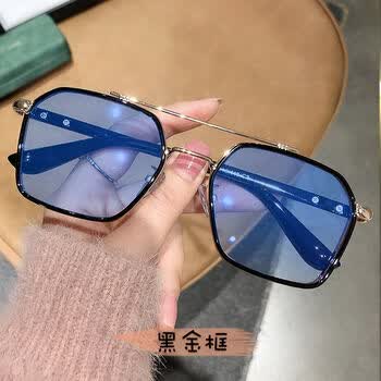 卡若登新品冰川透明蓝眼镜星空渐变蓝眼镜变色眼镜男超轻眼镜防蓝光