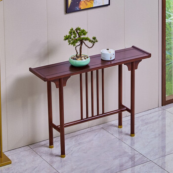 新中式实木入户玄关桌靠墙超窄长条几柜现代简约端景案玄关台家用 78*