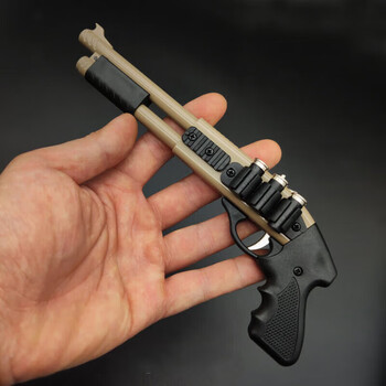 潮乐森绝地求生吃鸡喷子8连发合金皮筋枪金属霰弹男孩玩具散弹枪沙色