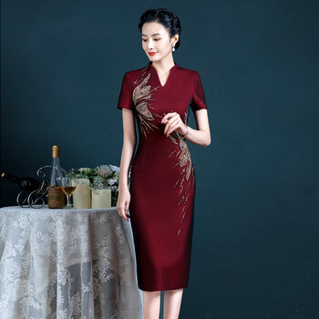 【儿子结婚】喜婆婆高档旗袍婚庆妈妈装婚礼服秋冬宴装年轻丈母娘礼