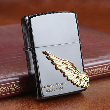 zippo限量版玫金天使之翼