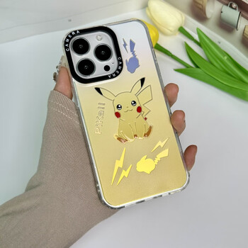 铠莉 宝可梦皮卡丘iphone14promax镭射手机壳苹果13卡通12光油大控