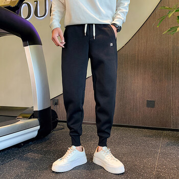 梵侈赫尔束脚卫裤男冬季加绒加厚潮牌男士休闲长裤小脚运动裤子男韩版