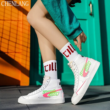 臣郎chenlang旗舰鞋子女空军一号莆田鞋aj倒钩高帮板鞋女生休闲运 aj