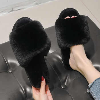 百慕倾臣 棉拖鞋 男女士冬季室内居家毛绒保暖防滑情侣拖鞋 黑色 36