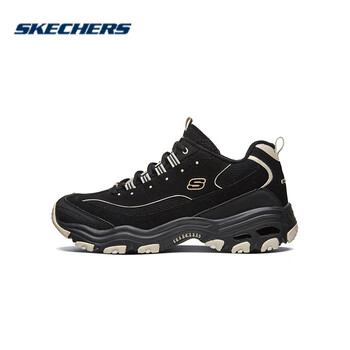 斯凯奇skechers男鞋新款加绒保暖老爹鞋厚底熊猫鞋运动休闲鞋666125bk