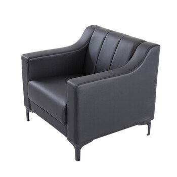 迪欧办公沙发da8120黑色牛皮单人位800720730张品牌专享
