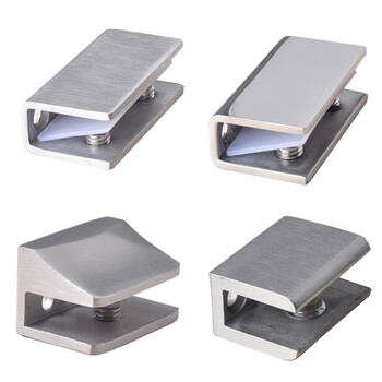 莱瑟 304不锈钢玻璃夹固定夹夹子玻璃支撑托架支架隔板层板夹五金配件