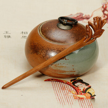 古代手工古风桃木发簪发饰古典复古宫廷简约民族风木簪钗盘发簪子玉兰