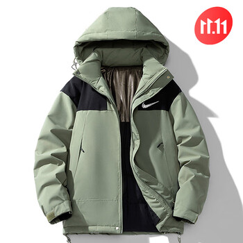耐克森棉衣男冬季新款冬天加厚保暖袄子衣服羽绒棉服冬装nkd6688灰绿