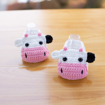 迪士尼手工成品牛宝宝新生婴儿编织毛线鞋0一369满月百天男女鞋袜帽秋