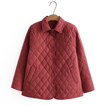 cozok秋冬轻薄小棉袄外套女装夹棉衬衫款棉衣上衣服桔红色5xl建议1401