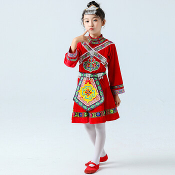 六一新款儿童少数民族服装广西壮族三月三男童表演服饰女童舞蹈演出服