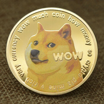 spreeze狗狗币彩印镀金月球狗币币数字虚拟币dogecoin外国硬币收藏品