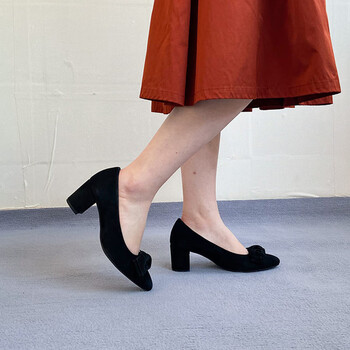 gabor德国gabor嘉步嘉宝女鞋春夏经典蝴蝶结真皮尖头中高跟单鞋61.