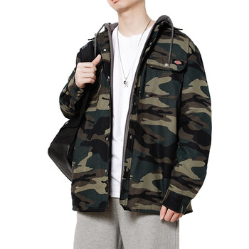 dickies迪克斯外套男装休闲假两件宽松大码工装夹克棉服女秋冬季连帽