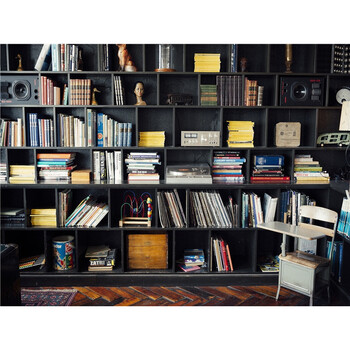 直播间书房背景布立体高清室内书柜背景布高端大气藕色2米宽x15米高布