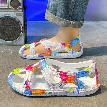 意尔康潮牌男士凉鞋2024新款罗马草鞋男款外穿潮流司机开车沙滩鞋大码