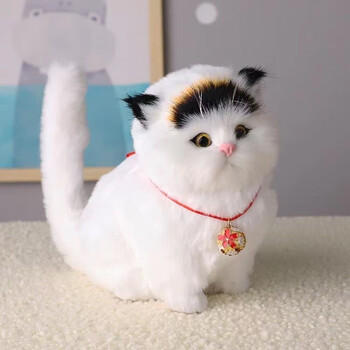 清盈鹿会叫仿真小猫毛绒玩具女孩可爱公仔小动物假猫咪玩偶模型生日