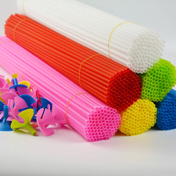 气球杆托 白色彩色加长加厚拖杆手持棒发光气球球中球结婚礼布置 白色