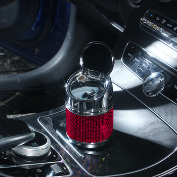 熊和他的小伙伴汽车镶钻车载多功能烟灰缸女创意个性潮流带盖烟灰缸车