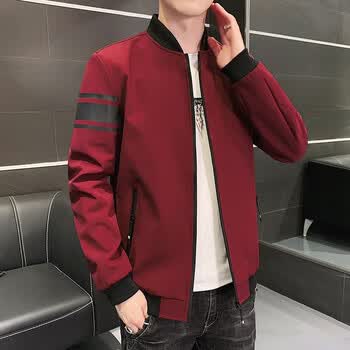 拼富鹿夹克男秋季男装外套男衣服潮流秋冬季男士棒球服工装外套休闲