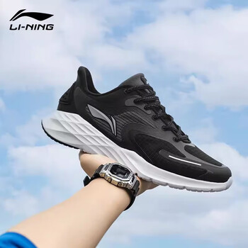 李宁跑步系列男子春秋休闲慢跑鞋运动鞋洋气潮流男休闲鞋arst095黑色