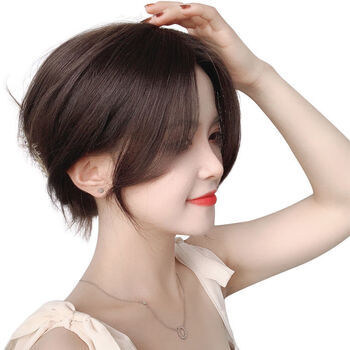 唐妮 八字刘海假发片女中分无痕全头假发网红法式无痕两侧中分假刘海