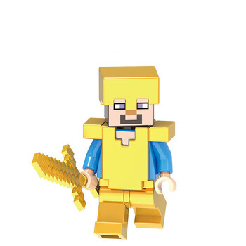 乐高(lego)我的世界系列拼装积木玩具单个人偶小人仔史蒂夫玩具 金色