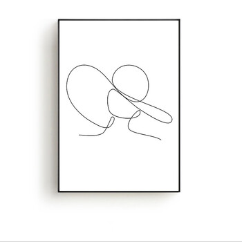 现代简约抽象极简线条客厅装饰画餐厅玄关落地壁画黑白灰挂画墙画b单