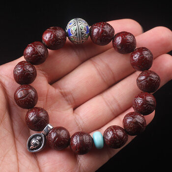 珍韵缘正宗红皮西藏酥油老凤眼菩提佛珠手串男配饰原籽文玩念珠饰品女