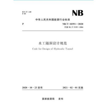 NB/T 10391-2020 水工隧洞设计规范