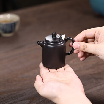 吉事佳jishijia全纯手工紫砂壶宜兴原矿朱泥焐灰小品汲直壶德钟壶家用