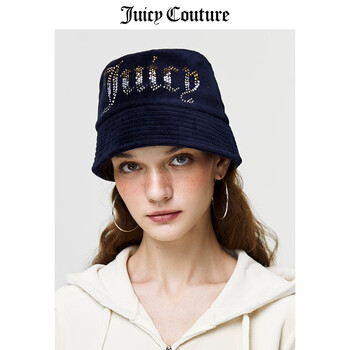 juicy couture 橘滋渔夫帽女2023春秋新款时尚天鹅绒帽子抽条丝绒帽