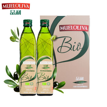 品利（MUELOLIVA）有机特级初榨橄榄油礼盒 500ml*2瓶 公司团购  西班牙进口食用油