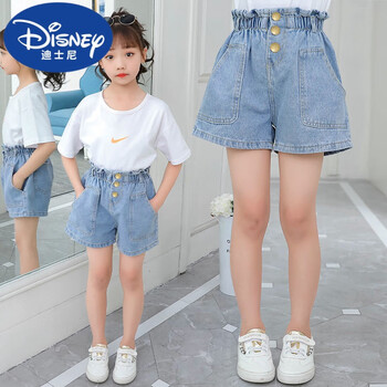 短裤女外穿女童中裤小女孩裤子中大童宝宝小孩热裤夏天大童牛仔宽松