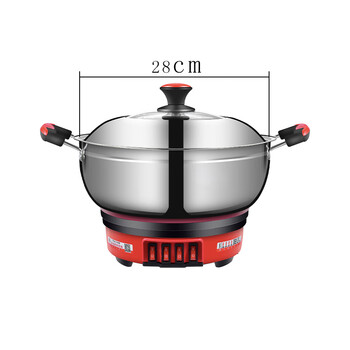 多星电锅一体多功能电热锅加厚家用电炒锅不锈钢插电电蒸锅宿舍小电锅