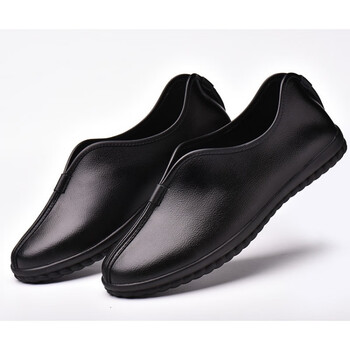 老头鞋真皮皮鞋中国风老北京鞋男滑爸爸鞋老人鞋夏一脚蹬男鞋黑色40