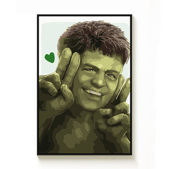 diy数字油画学生手工填色装饰画 8677 绿巨人 30x45cm画板  自己上色