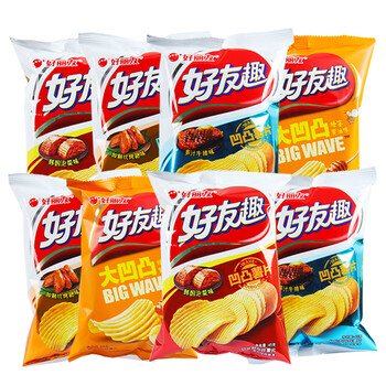 好丽友薯片好友趣薯片45g10包整箱批发好有趣蜂蜜黄油韩国泡菜味泡菜