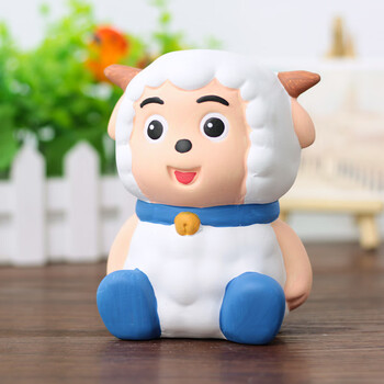 娃娃模具彩绘存钱罐陶瓷涂鸦白胚陶瓷公仔像雕塑搪胶 喜羊羊(中号)